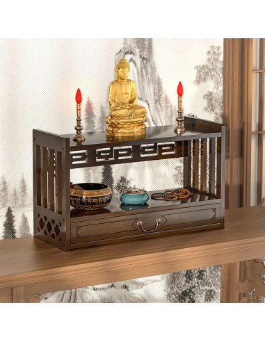 Mesa de Meditación ILWorkTLs 3 Niveles Bambú Color Nogal