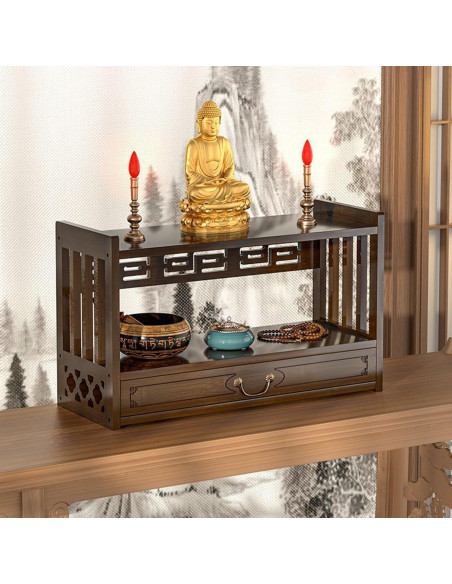 Mesa de Meditación ILWorkTLs 3 Niveles Bambú Color Nogal