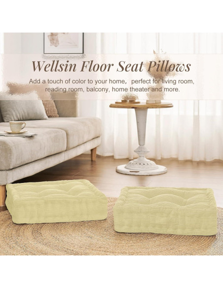 Cojín de Suelo Wellsin Cuadrado 50.8x50.8 cm Beige