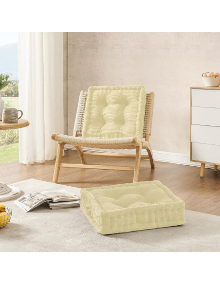 Cojín de Suelo Wellsin Cuadrado 50.8x50.8 cm Beige