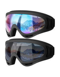 Gafas de Esquí COOLOO UV400, 2 Paquete para Hombres y Mujeres
