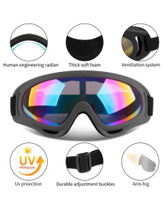 Gafas de Esquí COOLOO UV400, 2 Paquete para Hombres y Mujeres 2