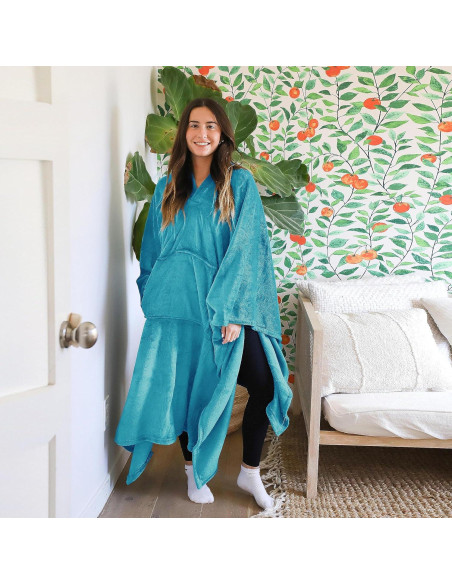 Poncho Manta Tirrinia Super Suave 203x140 cm Aqua