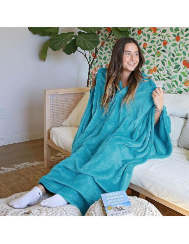 Poncho Manta Tirrinia Super Suave 203x140 cm Aqua