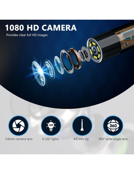 Limpiador de Oídos Inalámbrico Reset con Cámara 1080P y Luz LED