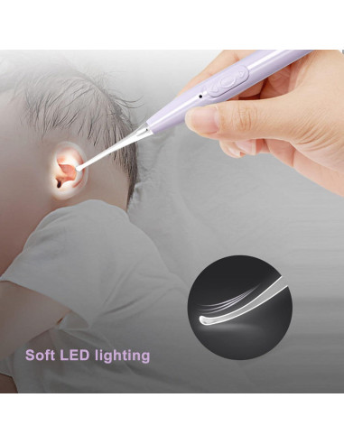 Cuchara de limpieza de oídos LED Betued recargable USB