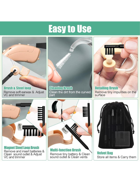 Kit de Limpieza para Audífonos Zhaoyao 12 Piezas con Bolsa