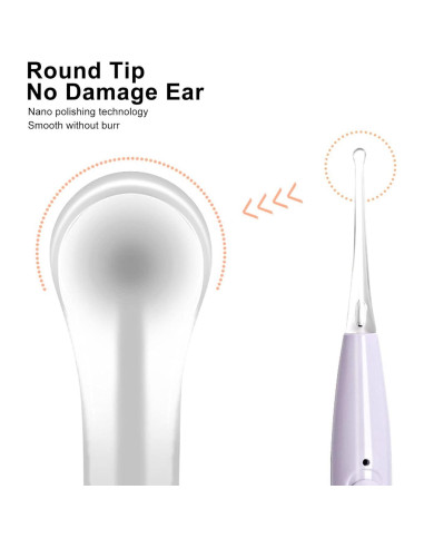 Cuchara de limpieza de oídos LED Betued recargable USB