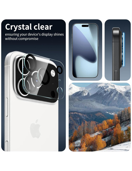 Protector de Lente de Cámara Fynorao para iPhone 17 Pro Max - 4 Piezas