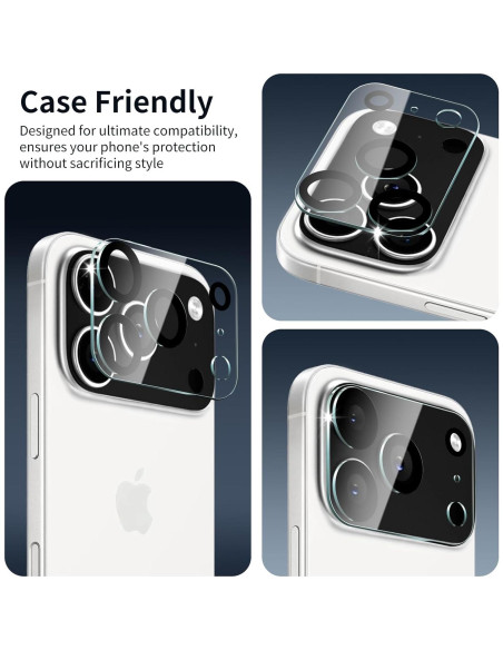 Protector de Lente de Cámara Fynorao para iPhone 17 Pro Max - 4 Piezas