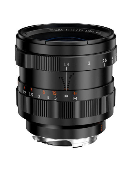 Lente Telefoto Simera 75mm F1.4 para Cámaras Leica M - Negro