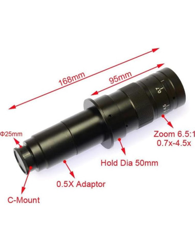 Adaptador de lente C-Mount HAYEAR 180X para microscopio