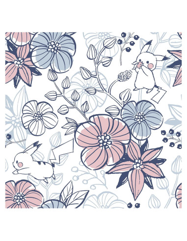 Papel Tapiz Autoadhesivo RoomMates Pikachu Floral 52 cm x 549 cm