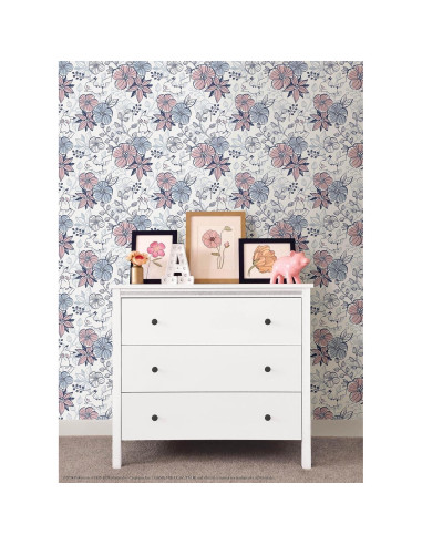 Papel Tapiz Autoadhesivo RoomMates Pikachu Floral 52 cm x 549 cm