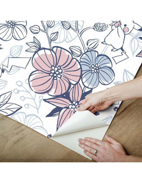 Papel Tapiz Autoadhesivo RoomMates Pikachu Floral 52 cm x 549 cm