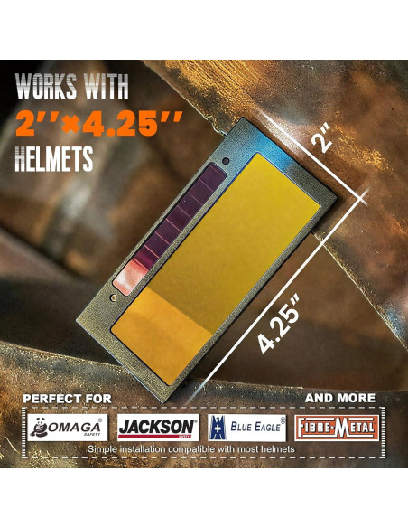 Lente de Soldadura Automático Preruner TC108 10 Dorado 5.08x10.8cm