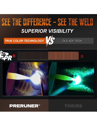 Lente de Soldadura Automático Preruner TC108 10 Dorado 5.08x10.8cm