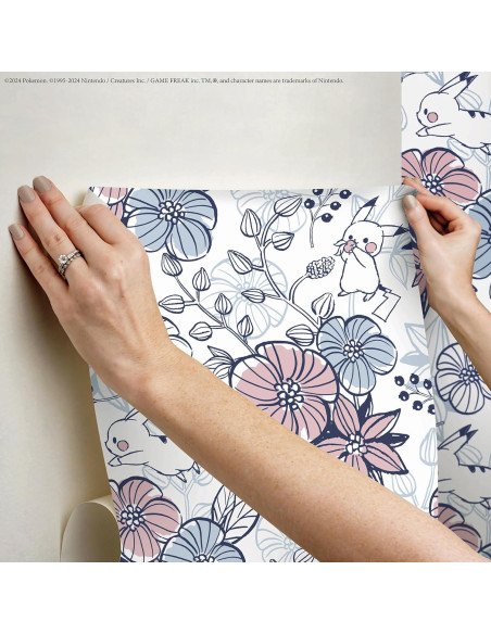 Papel Tapiz Autoadhesivo RoomMates Pikachu Floral 52 cm x 549 cm