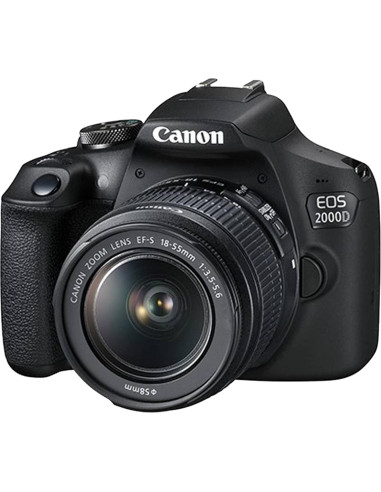 Cámara DSLR Canon EOS 2000D + Lentes 18-55mm y 500mm