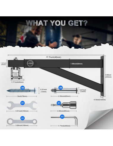 Soporte para Saco Pesado BaiYuan Ajustable 44-66 cm 362 kg