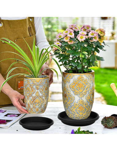 Plato para Plantas 15 cm Negro 5 Pack NIMYAU - Bandejas Recolectoras