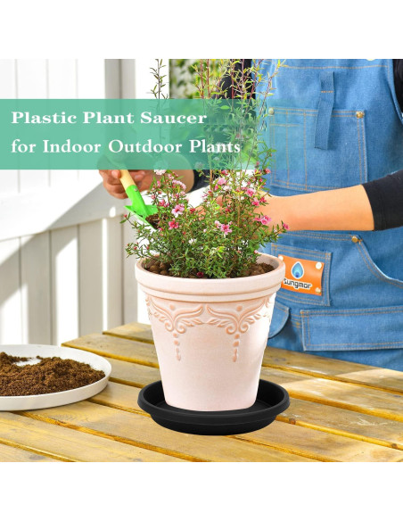 Plato para Plantas 15 cm Negro 5 Pack NIMYAU - Bandejas Recolectoras