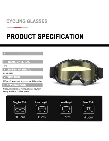 Gafas de Motocicleta Immoono MOON046 a Prueba de Viento y Polvo