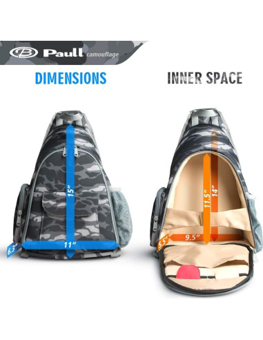 Mochila de cámara impermeable BPAULL camuflaje 39.9x25.9cm