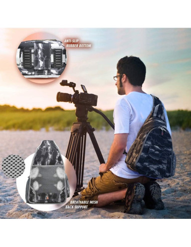 Mochila de cámara impermeable BPAULL camuflaje 39.9x25.9cm