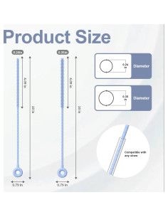 Cepillo Limpiador de Pajitas de Silicona YOTIME - 2 Pcs Reutilizables 2