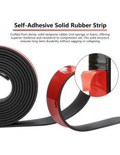 Tira de Goma Adhesiva Neopreno Qyueyue 12mm x 1.5mm x 4.5m 2