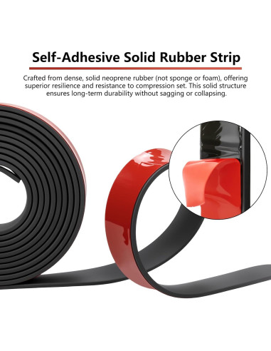 Tira de Goma Adhesiva Neopreno Qyueyue 12mm x 1.5mm x 4.5m