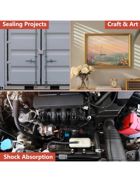 Tira de Goma Adhesiva Neopreno Qyueyue 12mm x 1.5mm x 4.5m