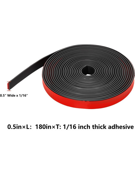 Tira de Goma Adhesiva Neopreno Qyueyue 12mm x 1.5mm x 4.5m