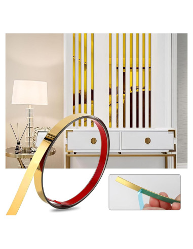 Moldura Autoadhesiva de Oro 5m x 2cm TVlifams para Decoración