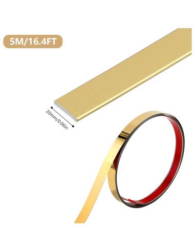 Moldura Autoadhesiva de Oro 5m x 2cm TVlifams para Decoración