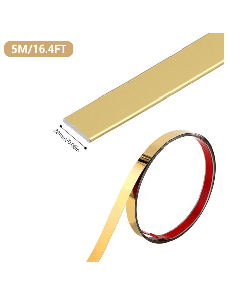 Moldura Autoadhesiva de Oro 5m x 2cm TVlifams para Decoración