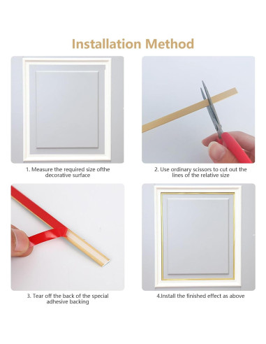 Moldura Autoadhesiva de Oro 5m x 2cm TVlifams para Decoración