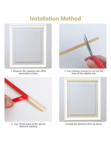 Moldura Autoadhesiva de Oro 5m x 2cm TVlifams para Decoración