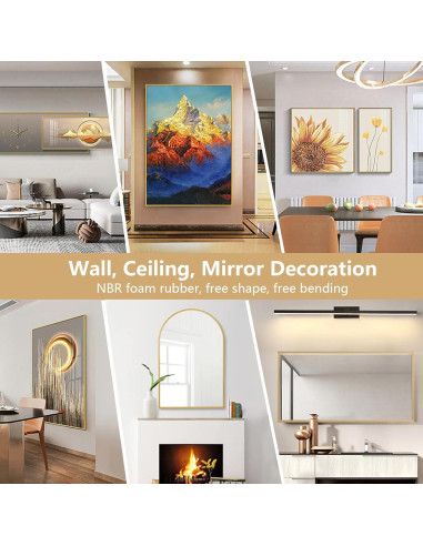 Moldura Autoadhesiva de Oro 5m x 2cm TVlifams para Decoración