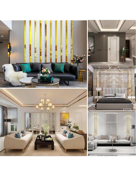 Moldura Autoadhesiva de Oro 5m x 2cm TVlifams para Decoración