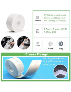 Cinta de Sellador Autoadhesiva PVC UIOCSSC 3.8CM x 3.2M Gris 2