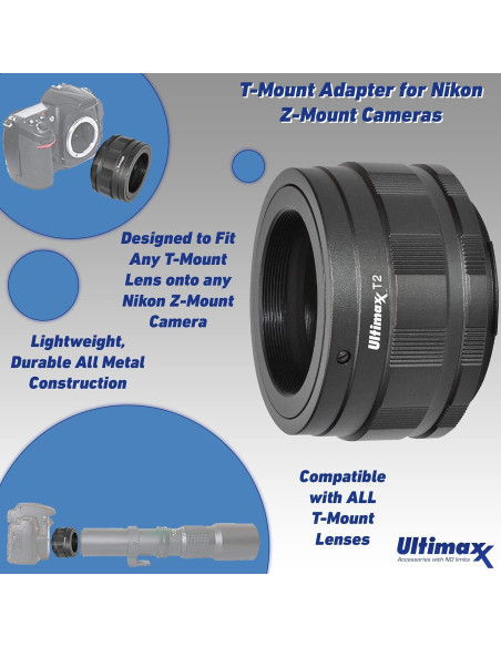 Lente Telefoto 500mm f/8 Ultimaxx para Nikon Z con Convertidor 2x