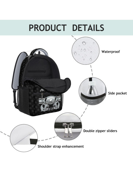 Mochila de Fútbol Genérico para Niños 20L Negra