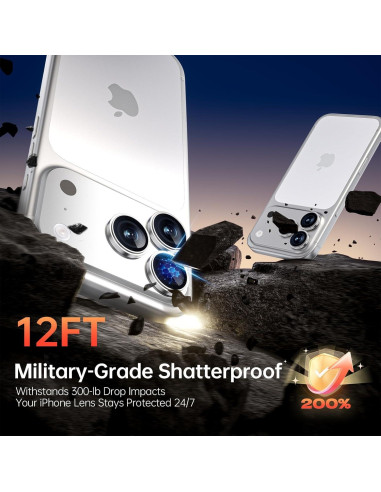 Protector de Lente de Cámara Bstozalle 2 Pack para iPhone 14/15/16/17 Pro Max - Vidrio Templado Grado Militar