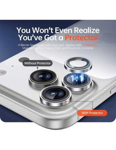Protector de Lente de Cámara Bstozalle 2 Pack para iPhone 14/15/16/17 Pro Max - Vidrio Templado Grado Militar