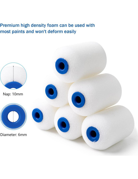 Kit de Rodillos de Pintura Mini Mister Rui 2" - 10 Paquete Kit de Rodillos de Pintura Mini Mister Rui 2" - 10 Paquete
