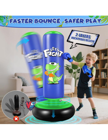 Bolsa de Boxeo Inflable Esnowlee 121.92 cm con Guantes