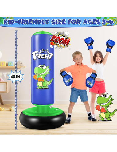 Bolsa de Boxeo Inflable Esnowlee 121.92 cm con Guantes