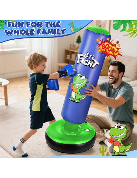 Bolsa de Boxeo Inflable Esnowlee 121.92 cm con Guantes